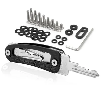 Zdjęcie produktu dla CARBOCAGE KEYCAGE - Organizer na klucze Carbon - Organizer na klucze - Brelok do 14 kluczy - Uchwyt na klucze - Organizer na klucze