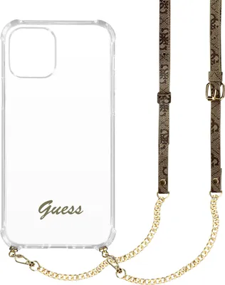 Produktbild von Guess Overlay fr iPhone 12 Pro Max 6.7" GUHCP12LKC4GSGO transparente Hartschale 4G Gold Chain