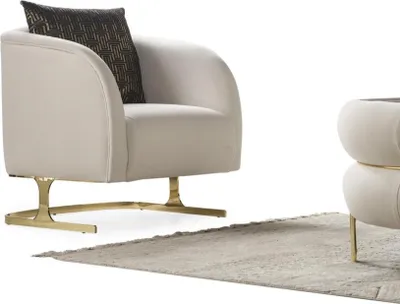 Immagine prodotto di Poltrona bianca Club Lounge Designer Lehn Poltrona moderna 1 posto Imbottita