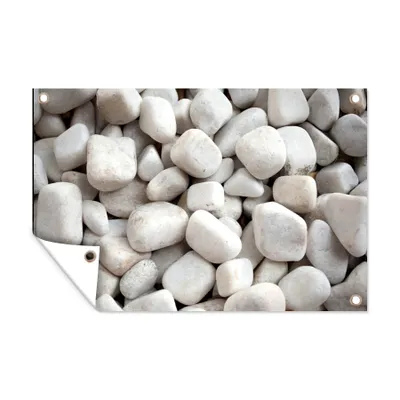 Obrázek produktu pro MuchoWow® Zahradní plakáty - Kameny - štěrk - bílé - 40x60 cm - Zahradní dekorace