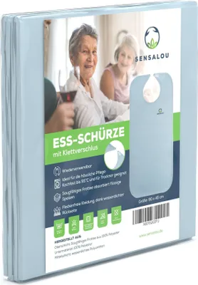 Produktbild von Sensalou Ess-Schürze Latz mit Klettverschluss - Sensalou Logo - blau