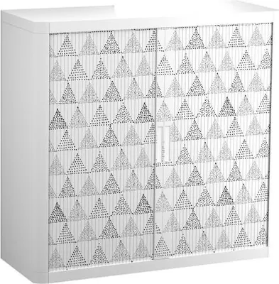 Produktbild von PAPERFLOW easyOffice Black & White Rollladenschrank 60548 2 Fachböden 110,0 x 41,5 x 104,0 cm