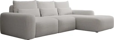 Produktbild von Selsey Carnos – Ecksofa mit Schlaffunktion, Lendenkissen, wasserabweisendem Chenille, Grau, rechts