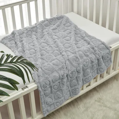Image de Couverture douillette en sherpa pour bébé, taille 75x100 cm