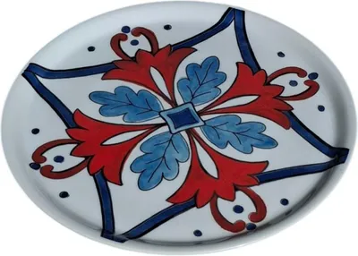 Image de Assiette à pizza 33 cm de diamètre Floral Rouge