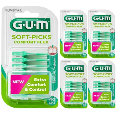 Produktbild von GUM Soft-Picks Comfort Flex Cool Mint – Interdentalbürsten – weich – 5 Packungen