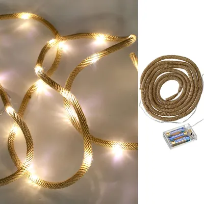 Lichtsnoer mit 20 LED, 200 cm, warmweiß, batteriebetrieben