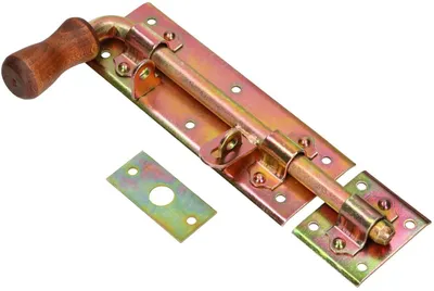 Produktbild von Türriegel 280 mm links, verzinkter Schieberiegel, gelb