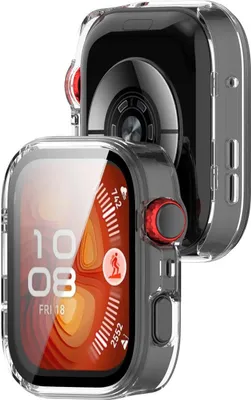 Produktbild von Schutzhülle mit Glas für Huawei Watch Fit 4 Pro, Bizon Case Watch Adamo, Transparent