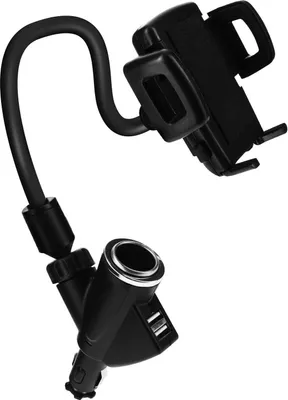 Zdjęcie produktu dla Uchwyt samochodowy + 2x porty USB + 1x ładowarka do zapalniczki samochodowej