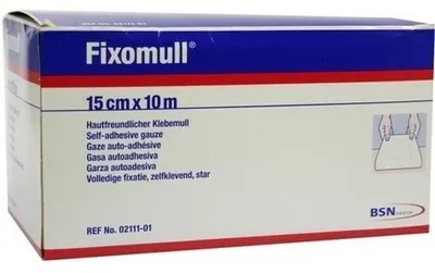 Productafbeelding van Fixomull, ademende zelfklevende verbandgaas, 10m x 15cm, voor wondverzorging | Verpakking (1 rol)