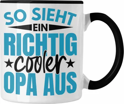 Produktbild von Trendation - Bester Opa Der Welt Geschenk Tasse So Sieht Ein Richtig Cooler Opa Aus Spruch Geburtstag Lustig (Schwarz)