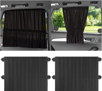 Produktbild von 2 Stück Auto-Sonnenblenden 65 x 50 cm für Seitenfenster zum Schutz vor Sonne, Sichtschutz, zum Schutz von Passagieren, Kindern und Haustieren