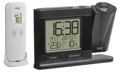 Zdjęcie produktu dla TFA-Dostmann 60.5018.01, Cyfrowy budzik, Prostokąt, Czarny, 12/24h, -40 - 60 °C, °C