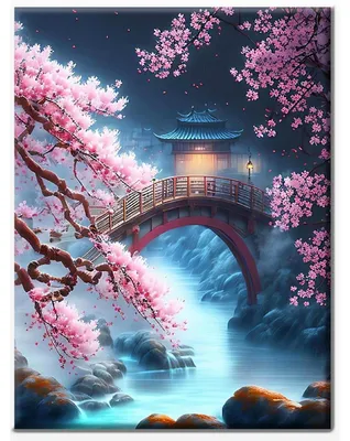 Produktbild von 5D Diamant Painting Set Erwachsene, DIY Mosaik Bastelset, 30 x 40 cm, Elsterbrücke