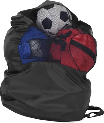 Immagine prodotto di Borsa a rete per pallacanestro, borsa portatile per lo stoccaggio delle palle sportive per gli uomini all'aperto di pallavolo calcio