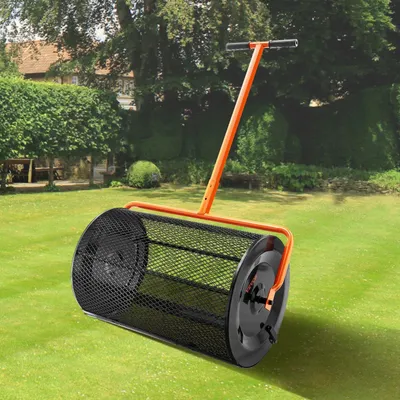Image de Épandeur de compost - Manuel - Épandeur de tourbe avec poignée en U - Épandeur d'engrais - pour pelouse - jardin - épandeur