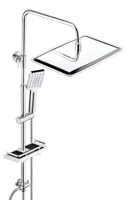 Produktbild von JOHO Edelstahl Duschsystem mit Regendusche ohne Armatur, 35x25 cm Chrom