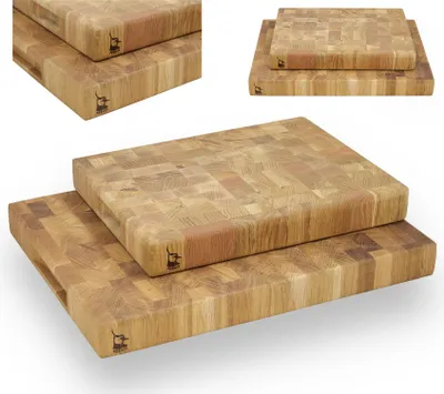 Zdjęcie produktu dla Zestaw 2 DESEK SZTORCOWYCH DĘBOWYCH trwałe drewniane deski kuchenne PREMIUM