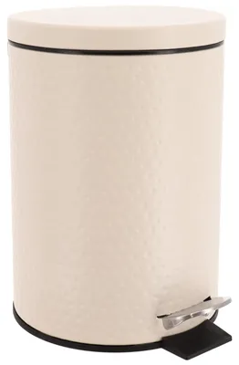 Produktbild von TENDANCE Mülleimer Kosmetikeimer Abfalleimer 3 l beige Abfallbehälter aus Metall mit Deckel