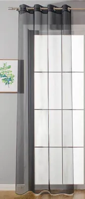 Produktbild von Ösenvorhang Transparent »Uni« Gardine HxB 175x140 cm Schwarz Stores Vorhang Ösen Bleibandabschluß Wohnzimmer, 20332-cn