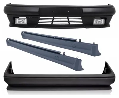 Imagen del producto de Kit de carrocería NBL para Mercedes Clase E (W124), modelo berlina, años 1989-1993. Incluye parachoques y faldones laterales.