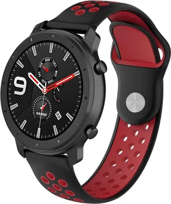 Produktbild von Strap-it Xiaomi Amazfit GTR Sportarmband (Schwarz / Rot)