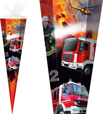 Produktbild von Stylex Schultüte 85 cm Jungen 2025, Motiv:Feuerwehr