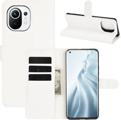Produktbild von Schutzhülle für Xiaomi Mi 11 Case Handy Hülle Cover Case Schutztasche Wallet Etuis, Farbe:Weiß