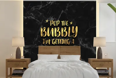 Produktbild von MuchoWow® Fototapete für Wohnzimmer oder Schlafzimmer Wandtapete Vinyl Motivtapete Zitate - Braut zu sein - Gold - Marmor - 300x300 cm - Wanddekoration