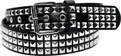 Produktbild von Punk Rock Nietengürtel Nietengürtel Ösenfadengürtel Quadratische Nieten Pyramidenmetalleinlagen Verstellbare Träger Kunstledergürtel