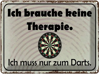 Produktbild von vianmo Blechschild 30x40 cm keine Therapie muss zum Darts Spruch Zitat