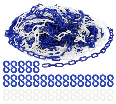 Kunststoffkette 60 m, blau/weiß, Sicherheitskette für Absperrungen