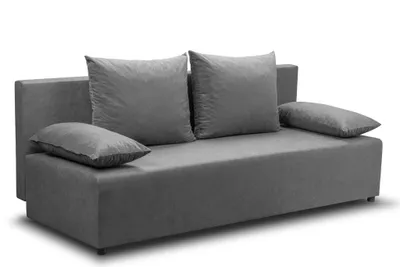 Produktbild von Billig Schlafsofa Grau BS10 Sofa mit Bettkasten Couch Klappsofa Couchgarnitur