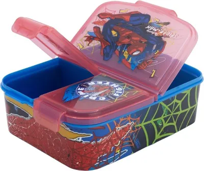 Immagine prodotto di Cestino da pranzo per bambini Spiderman - cestino da pranzo con 3 scomparti e grande design