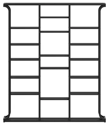 Image de Bibliothèque en forme de U - Étagère à livres - Rangement - Meuble avec compartiments - Bibliothèque ouverte - 17 compartiments - Noir