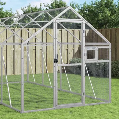 Immagine prodotto di vidaXL Voliera argento 1,79 x 6 x 1,85 m in alluminio