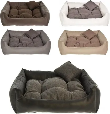 Imagen del producto de Cama para perros Silecomplaza, hecha de cuero sintético, cojín para perros, sofá para perros, cama para gatos, cesta para perros, disponible en tallas M, L, XL, XXL, XXXL (XXXL (aproximadamente 130x110 cm), color )