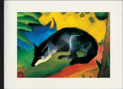 Produktbild von Franz Marc Gerahmtes Bild Mit Edlem Passepartout | Wand-Bilder | Im Bilderrahmen - Der Blaue Fuchs, 1911 (60 x 80 cm)