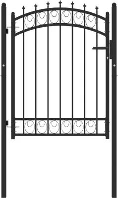 Obrázek produktu pro Plotová brána s hroty Ocel 100x125 cm černá