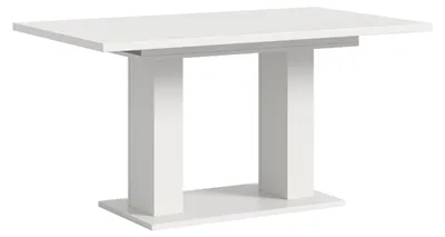 Produktbild von Esstisch ausziehbar Weiß Nachbildung 150-190cm Doppelsäulen-Fußgestell