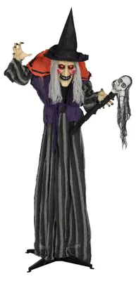 Produktbild von Outsunny 160 cm Halloween Dekoration Halloween Hexe mit LED-Licht Soundfunktion