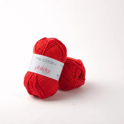 Imagen del producto de Phildar, hilo de algodón para tejer, color "Kirsche" (cereza)