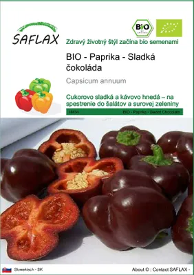 Obrázok produktu pre SAFLAX - BIO - Paprika - Sladká čokoláda - Capsicum annuum - 10 Semená