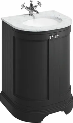 Immagine prodotto di Casa Padrino Mobile lavabo in stile rustico nero opaco H. 93 cm - Mobili da bagno