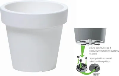 Image de Květináč s kolečky LOFLY 58,2 cm - barva: bílá