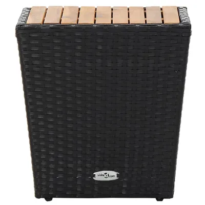 Immagine prodotto di vidaXL Tavolino nero 41,5×41,5×43 cm in poly rattan e legno massiccio