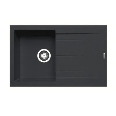 Produktbild von PYRAMIS Spüle ALAZIA 79x50 in CARBON mit Excenterbedienung / Granitspüle / Steinspüle / Ausschnitt 770 x 480 mm