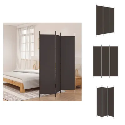 Zdjęcie produktu dla vidaXL 3-częściowy parawan składany brązowy 150x200 cm tkanina - przegroda do pokoju