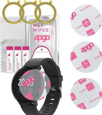 Produktbild von apgo 3 Stück Schutzglas, klar, kompatibel mit Forever ForeVive Lite SB-315 Smartwatch, Hybrid 8H, Ersatz für Hartglas, Displayschutzglas, Bildschirmschutz, Displayschutz, kratzfest